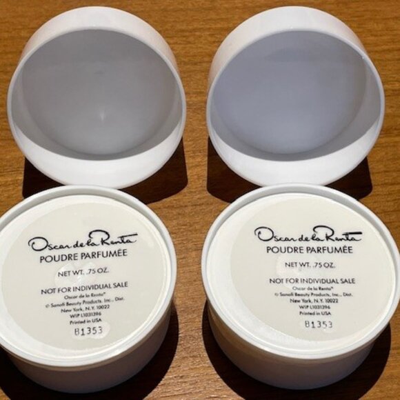 Vtg. OSCAR DE LA RENTA DUSTING POWDER Set of 3 NEW UNUSED Travel Size Samples - Picture 6 of 9